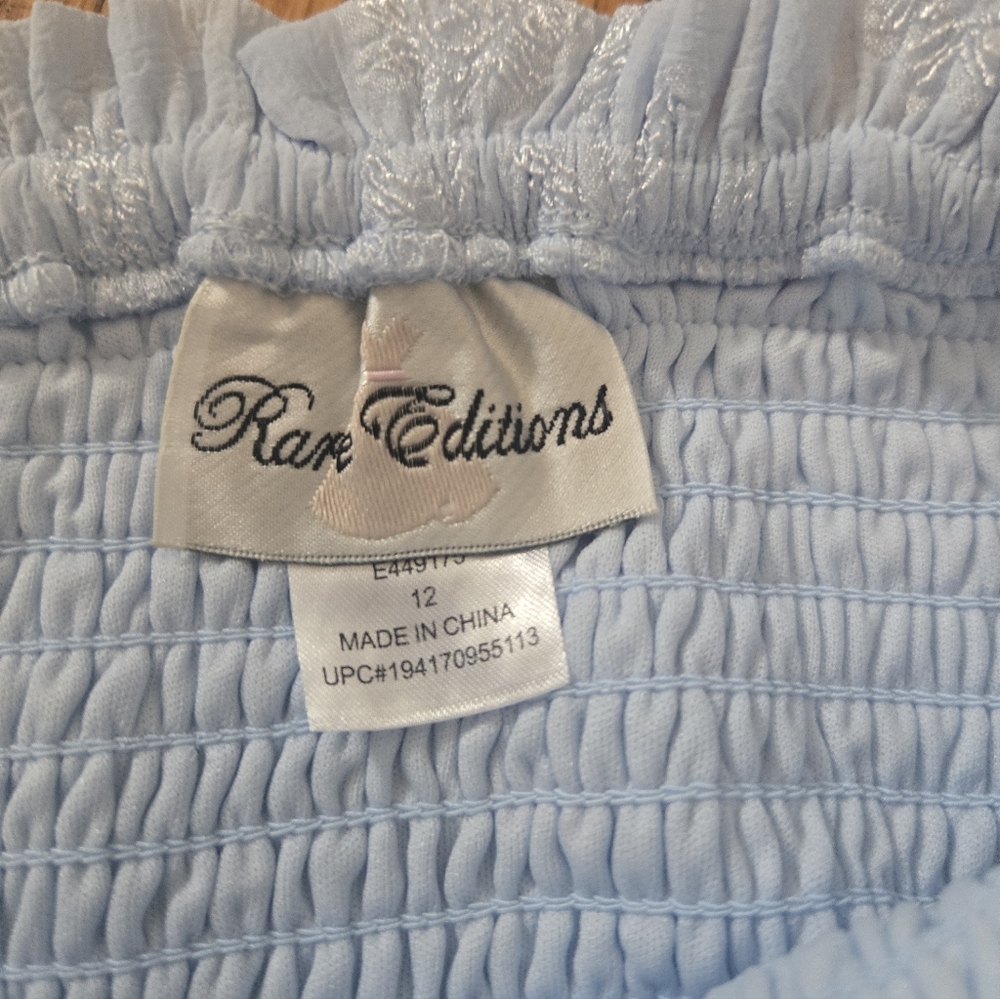 Rare Editions Sky Blue Smocked Dress
